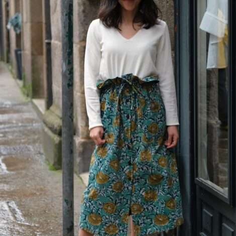 Falda micropana estampada