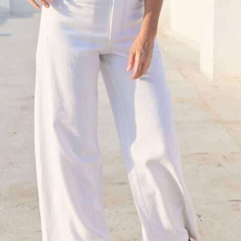 Pantalón crepé botón