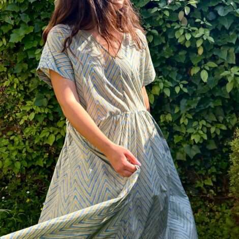 Vestido pico estampado