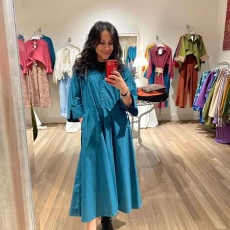 Vestido popelin lazo