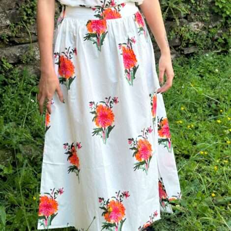Falda popelin flores