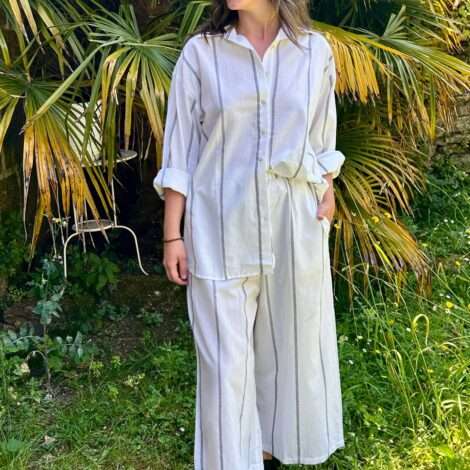 Conjunto blanco raya