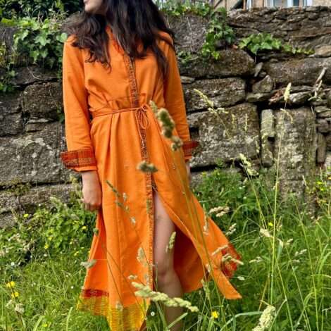 Vestido detalle seda