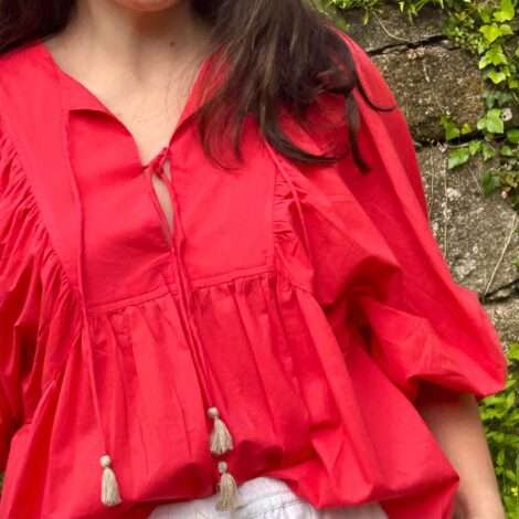 Blusa algodón borla