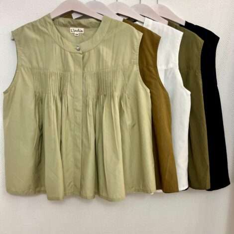 Blusa plisada silk cotton