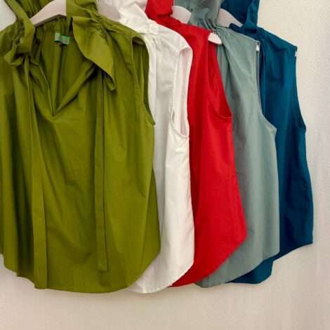 Top popelin cuello