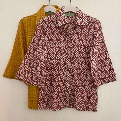 Camisa block print mujer