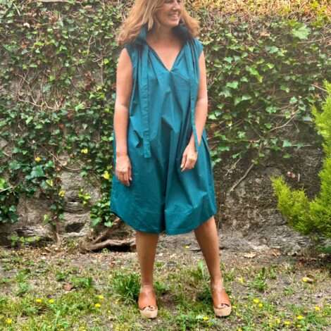 Vestido popelin cuello