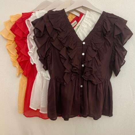 Blusa botones volantes