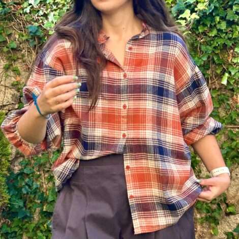 Camisa cuadros volante