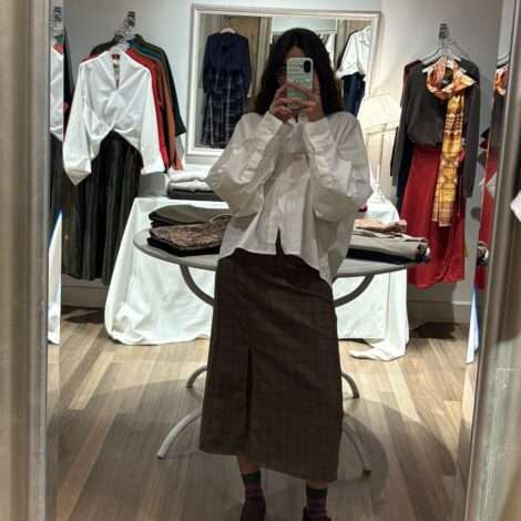 Falda midi lana